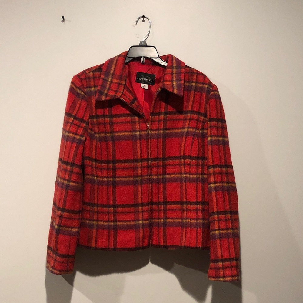 Vintage Requirements Plaid Wool Blend Jacket
